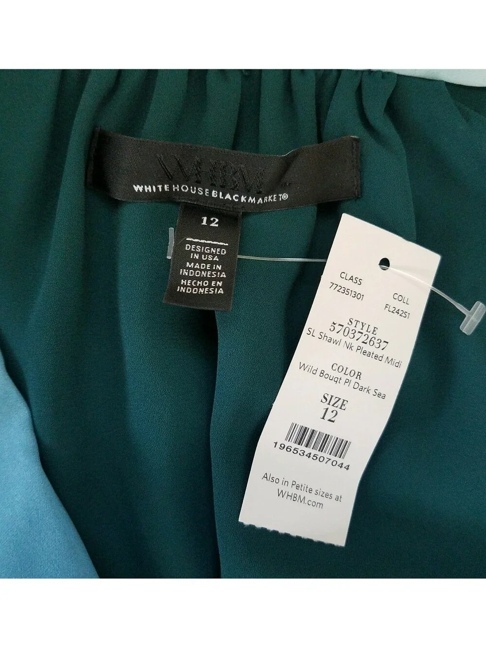 WHBM Sleeveless Shawl Neck Pleated Midi Dress - Picture 11 of 11